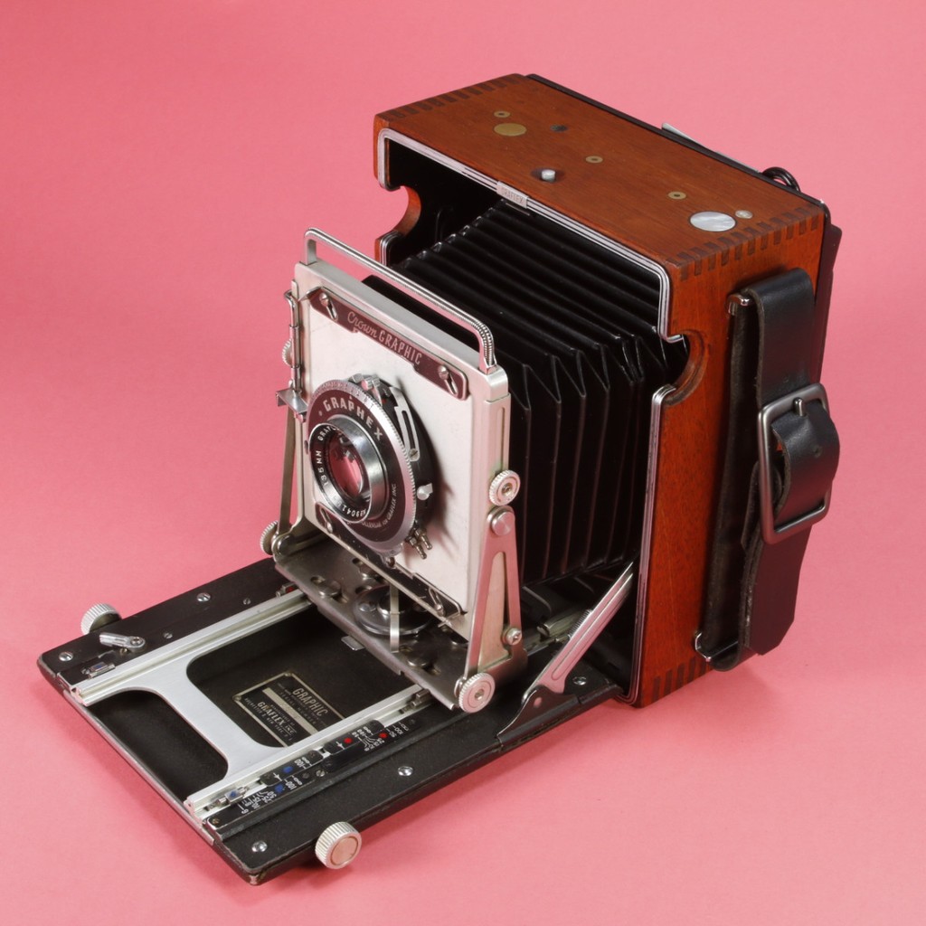 Graflex Crown Graphic Camera with Optar 135mm f4.7 Lens | Blue