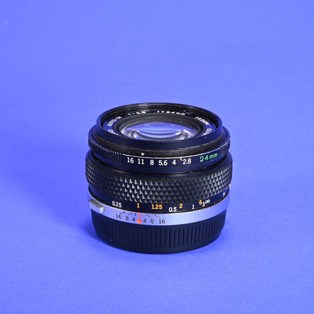 Used Olympus 24mm f2.8 H.Zuiko Auto-W Lens for OM Mount | Blue