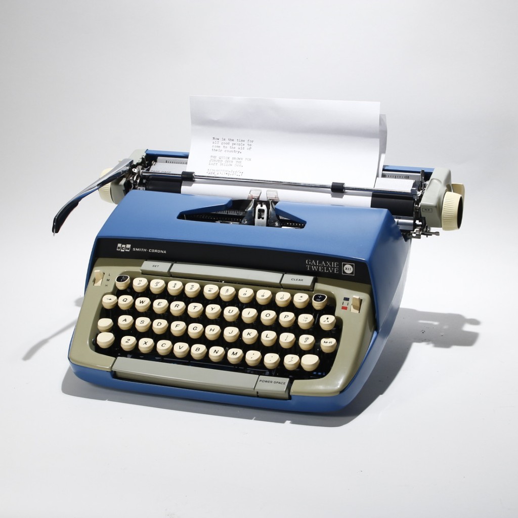 Smith Corona Galaxie 12 Portable Typewriter - Refurbished | Blue