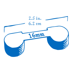 16mm still film is a cartridge film. What makes this cartridge unique is that one side is slightly larger than the other.