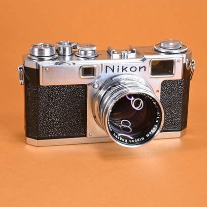 Nikon S2 (Black Dial) Camera with 5cm f1.4 Nikkor-S.C Lens | Blue