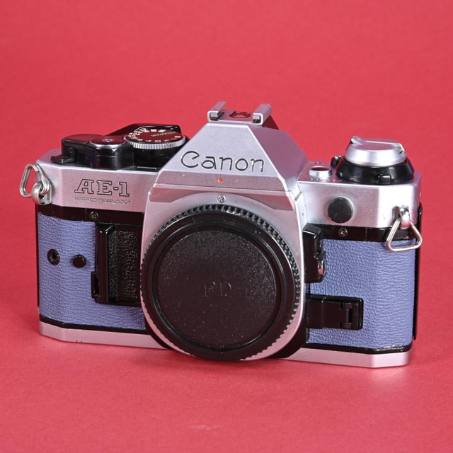 Canon AE-1 Program Camera - Refurbished (Blue Grey Painted Leather)