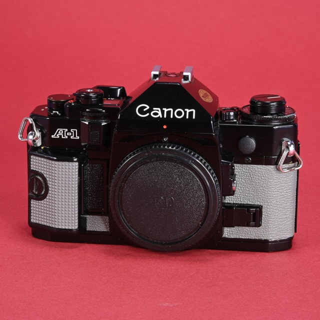 Canon A-1 Camera - Refurbished (Black with Grey Painted Leather)