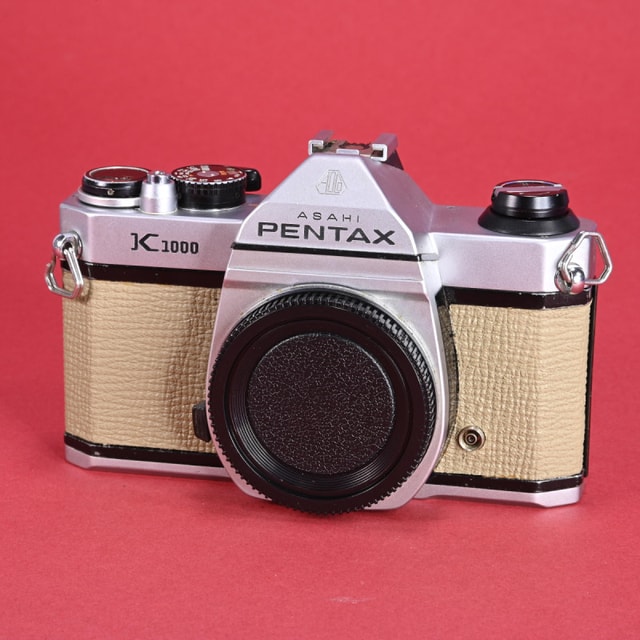 Pentax K1000 Camera - Refurbished (Painted Beige Leather)