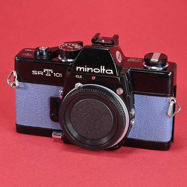 Minolta SRT 101 Camera - Refurbished (Painted Blue Grey Leather)
