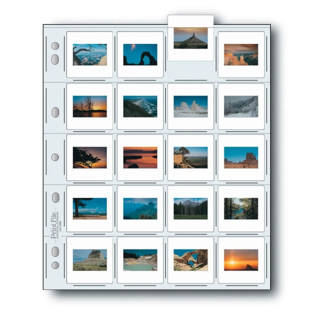 Print File 2x2-20HB 35mm Slide Preserver Pages - 100 sheets