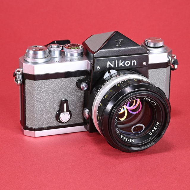 Nikon F Camera Kit with 50mm f1.4 Lens - Refurbished (Grey Painted Leather)