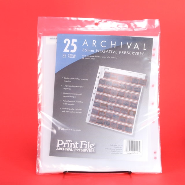Print File 35-7BXW 35mm Negative Preserver Pages - 25 sheets