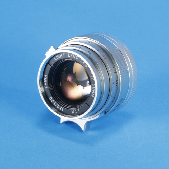 Light Lens Lab 50mm f2 ELCAN Lens for Leica M39 w/ M-Adapter - Chrome