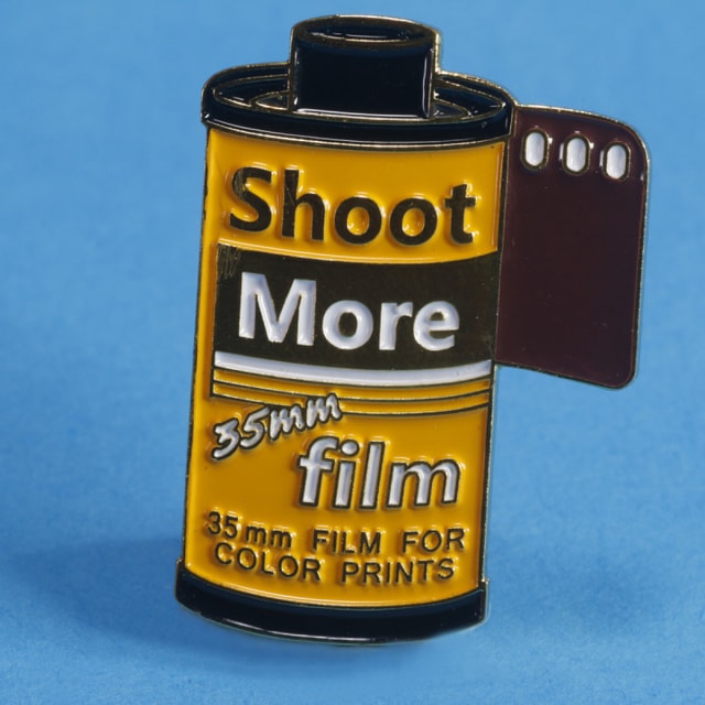 Shoot More 35mm Film Enamel Pin