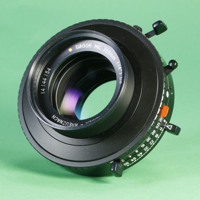 Schneider-Kreuznach 355mm (14") f8 Dagor MC Gold Dot Large Format Lens