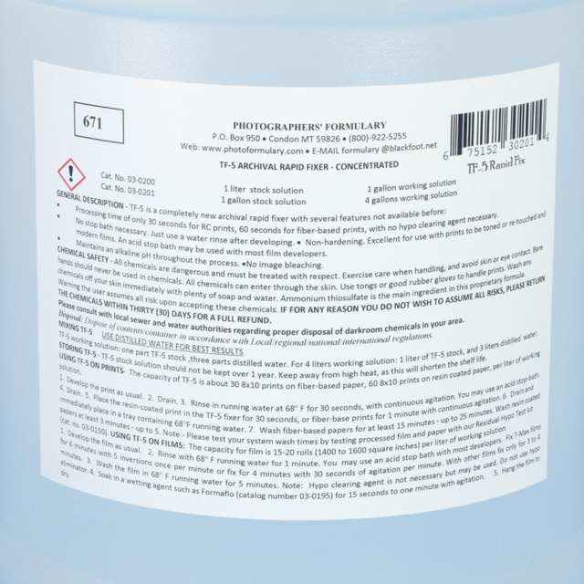 Photographer's Formulary TF-5 Archival Rapid Fixer - 1 Gallon