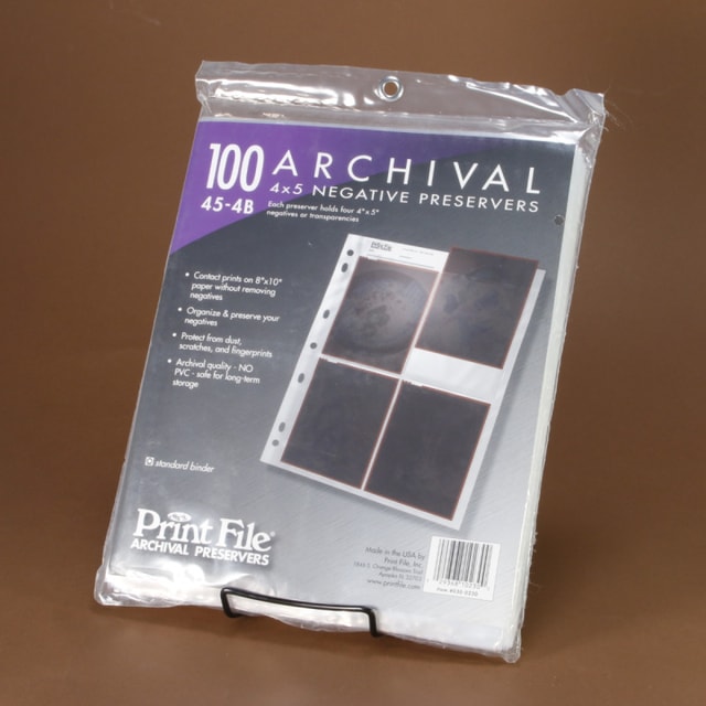 Print File 45-4B 4x5 Negative Preserver Pages - 100 sheets