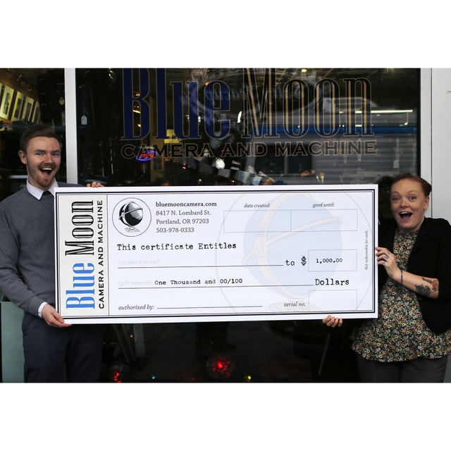 Blue Moon Camera Gift Certificate - $1000.00