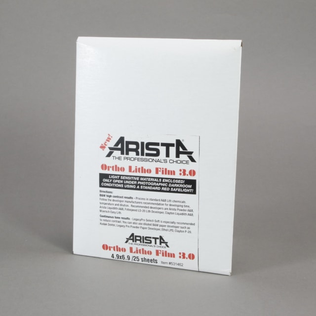 Arista Ortho Litho Film 3.0 - 4.9x6.9/25 Sheets - For 5x7 Holders