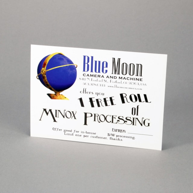 Black and White Minox Film Processing Coupon