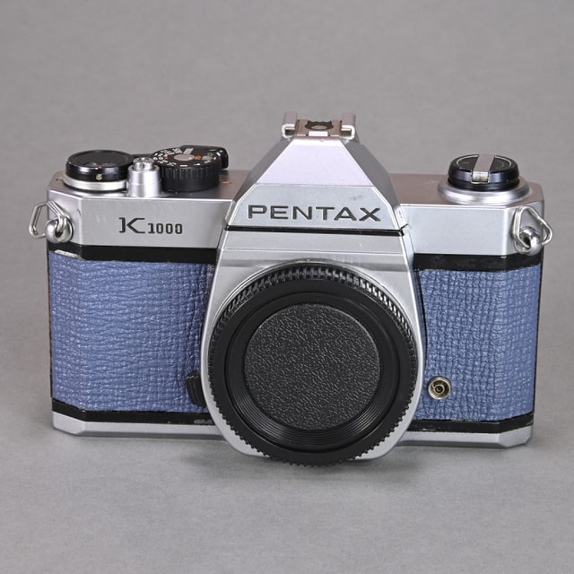 Pentax K1000  Camera- Refurbished (Blue-grey Painted Leather)