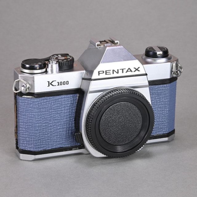 Pentax K1000  Camera- Refurbished (Blue-grey Painted Leather)