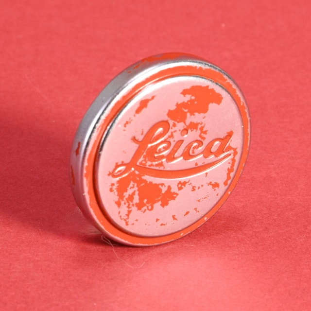 Leica A36 Metal Push-on Lens Cap - Red Painted Patina