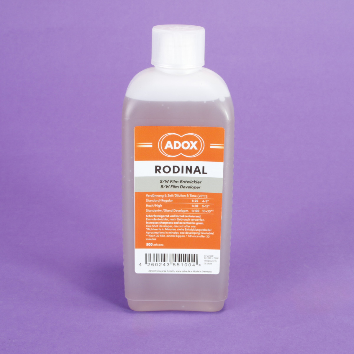 Adox Rodinal Film Developer - 500ml: Enhance Film Detail | Blue Moon Camera