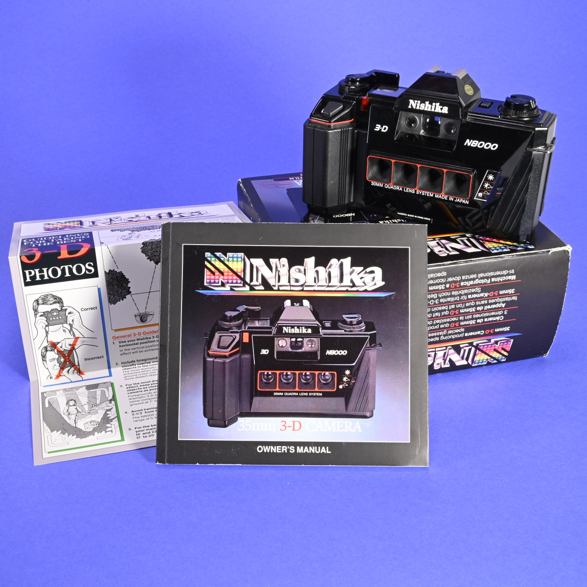 Nishika N8000 3-D Quadrascopic 35mm Film Camera | Blue Moon Camera